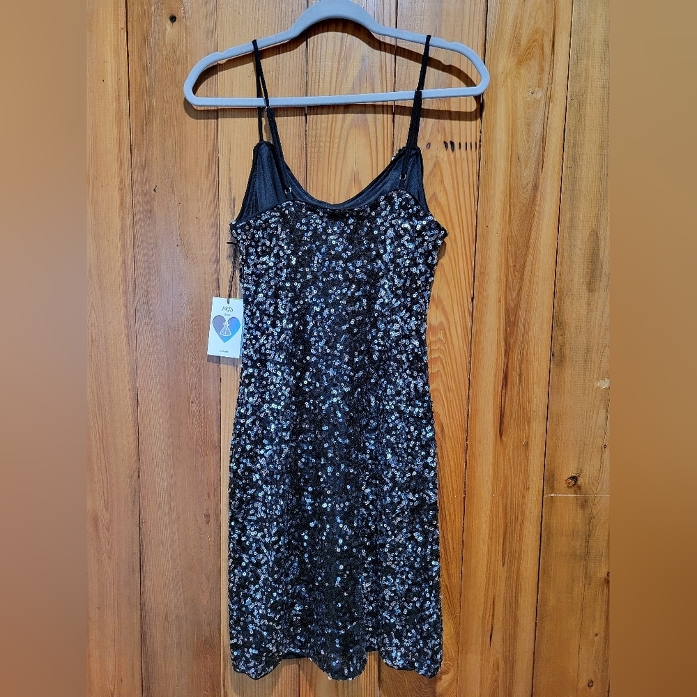 Iris Sparkling Blue Sequin Mini Dress - Picture 4 of 12